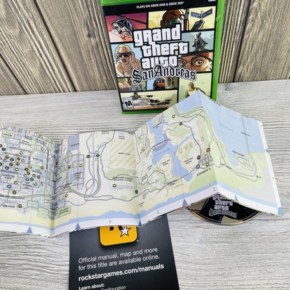 Grand Theft Auto: San Andreas - (Xbox 360 Xbox One, With Map Tested Working - Picture 3 of 12